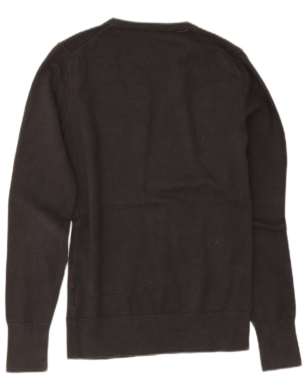 Maglione maglione con scollo a V da donna Tommy Hilfiger UK 6 XS cotone nero