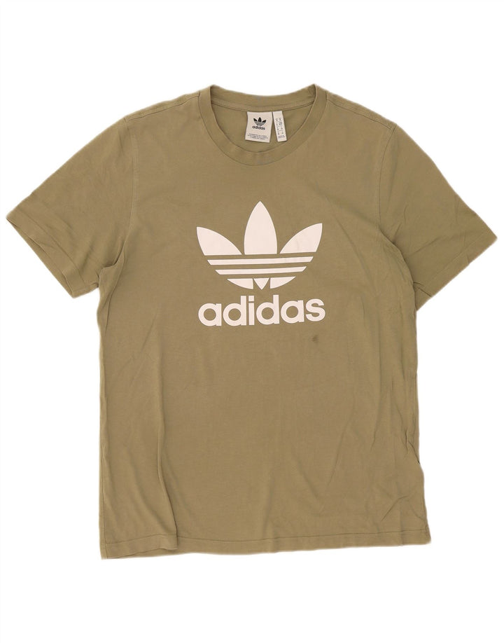 T-shirt grafica da uomo Adidas Top in cotone kaki medio