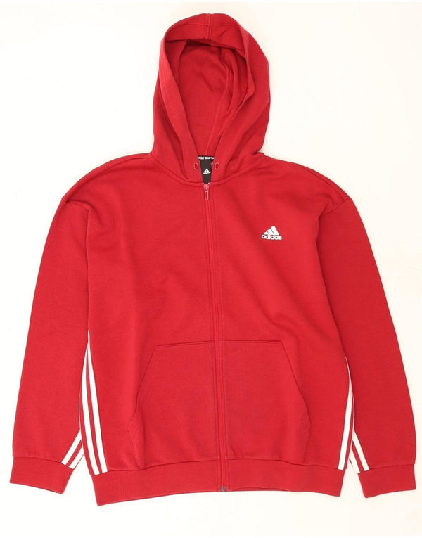 Felpa con cappuccio e zip Adidas da uomo XL rossa
