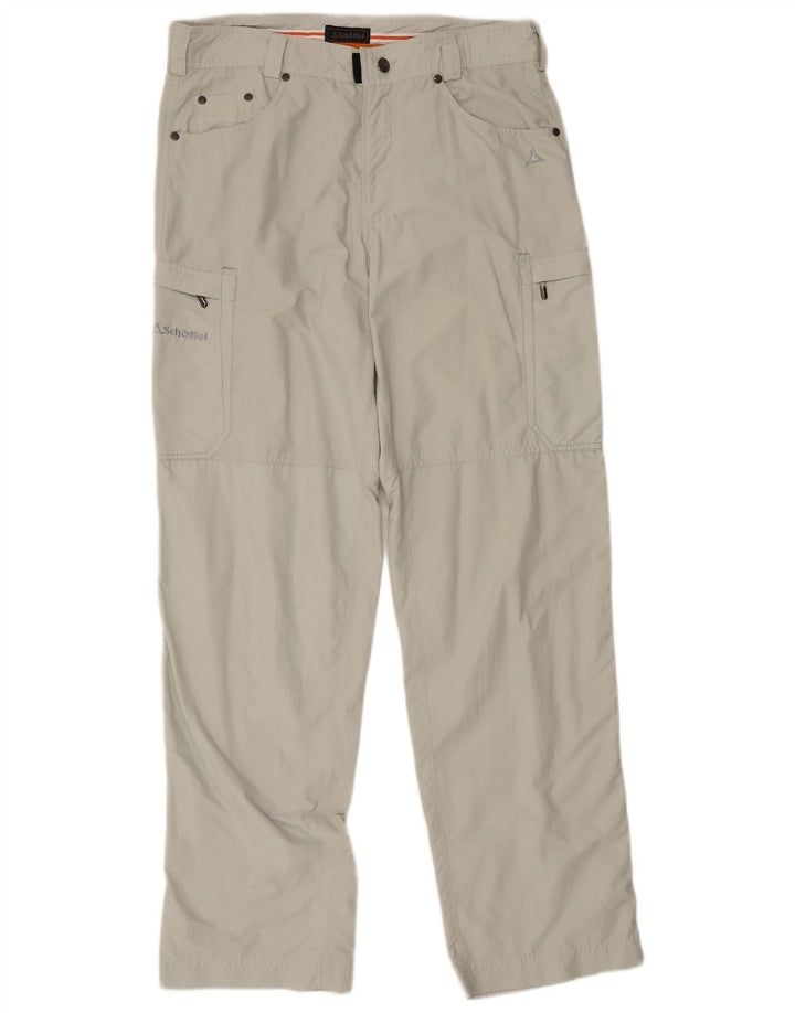 SCHOFFEL Mens Straight Cargo Trousers W34 L33 Grey Polyamide