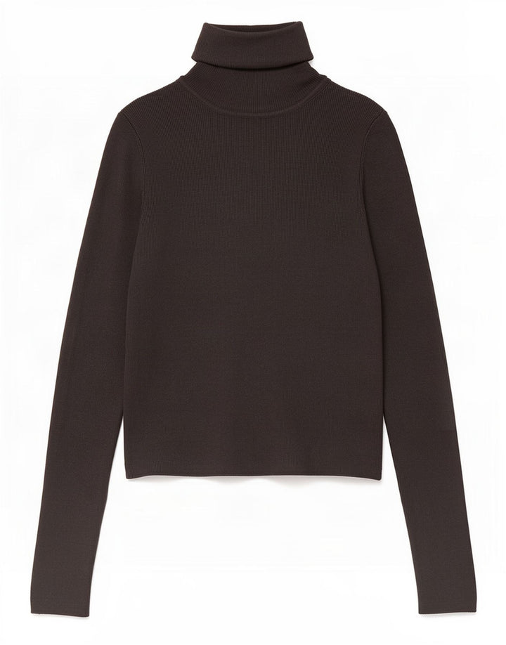 Maglione corto da donna Zara con collo alto, UK 12, viscosa grigio medio