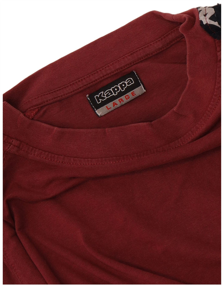 T-shirt grafica da uomo Kappa Top grande color block marrone