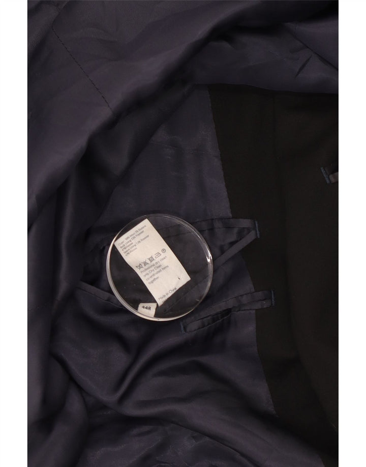 Giacca blazer da uomo a 2 bottoni su misura John Lewis UK 44 2XL Lana nera