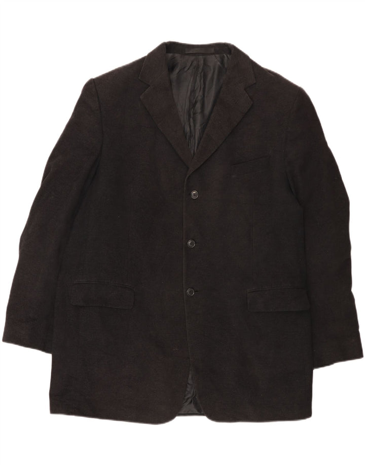 Giacca blazer a 3 bottoni Marks & Spencer da uomo UK 46 XL cotone nero