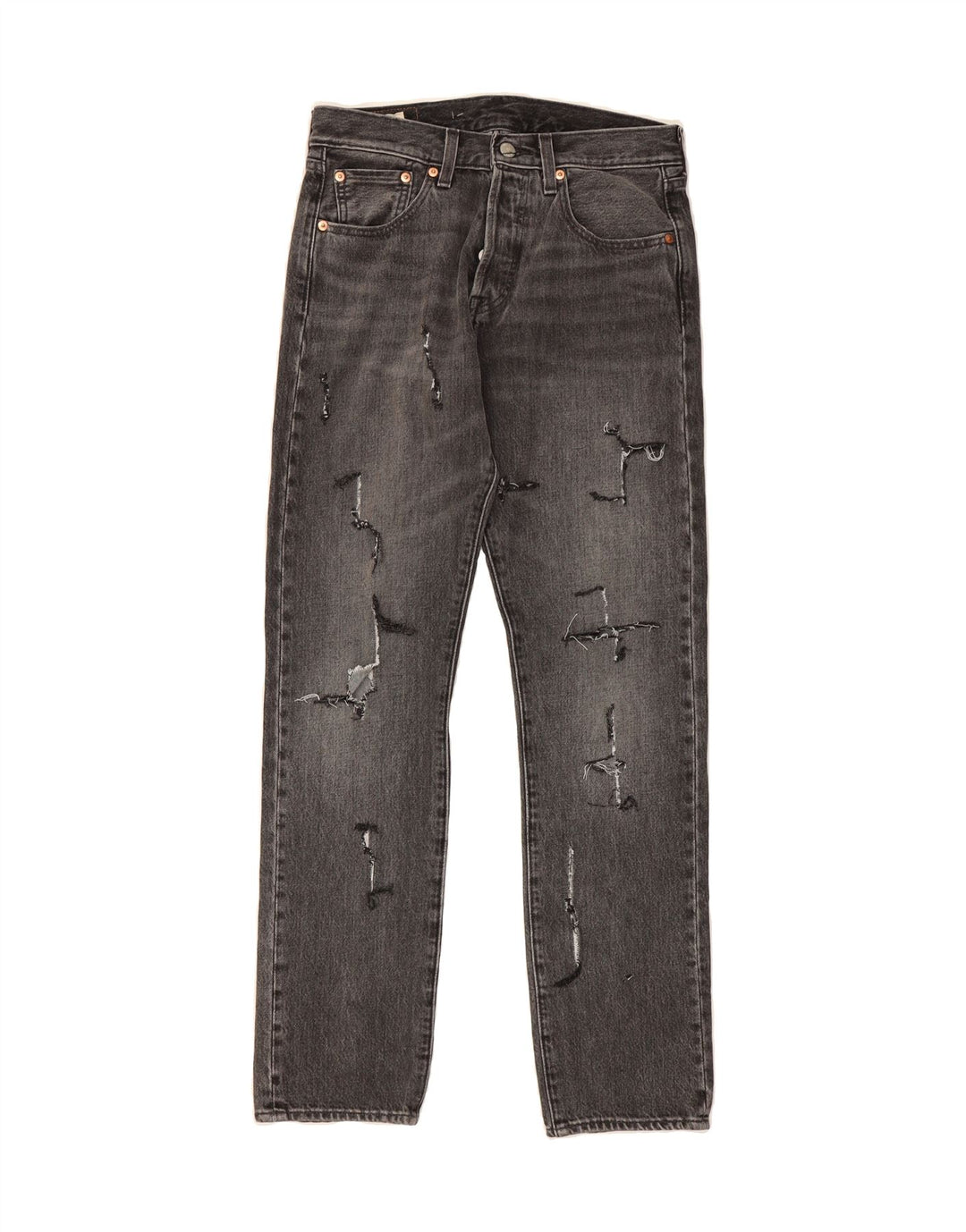 LEVI'S Mens 501 Distressed Straight Jeans W29 L32 Grey Cotton Vintage Levi's and Second-Hand Levi's from Messina Hembry 