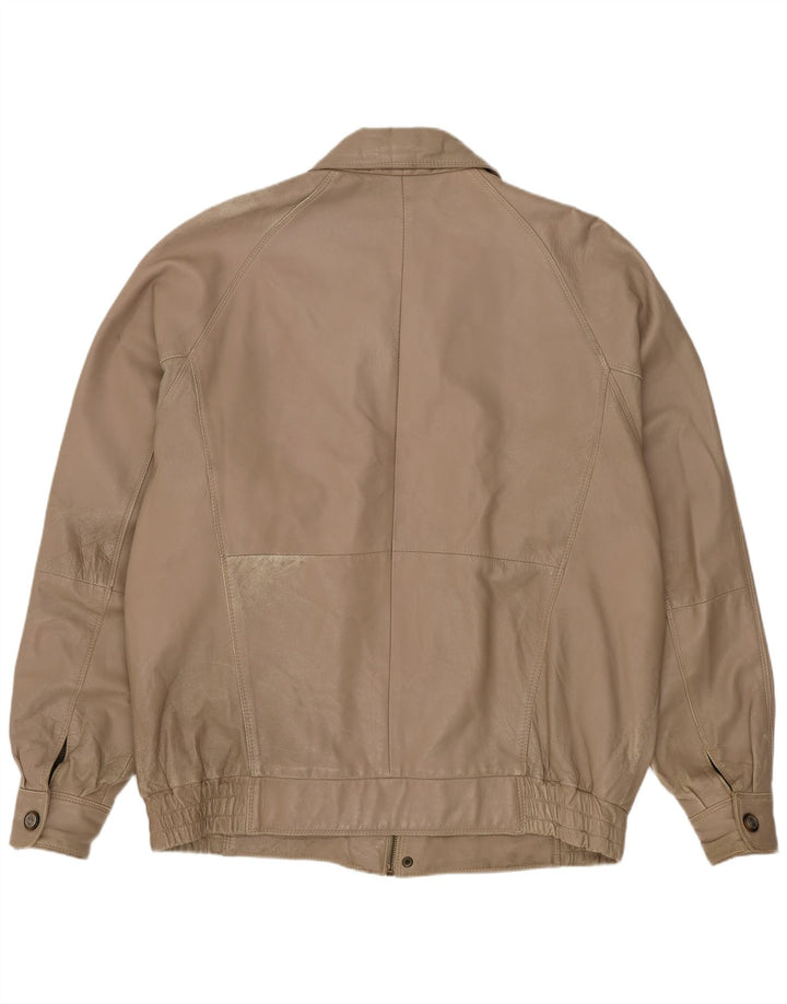 Giacca in pelle vintage da uomo UK 42 XL Beige