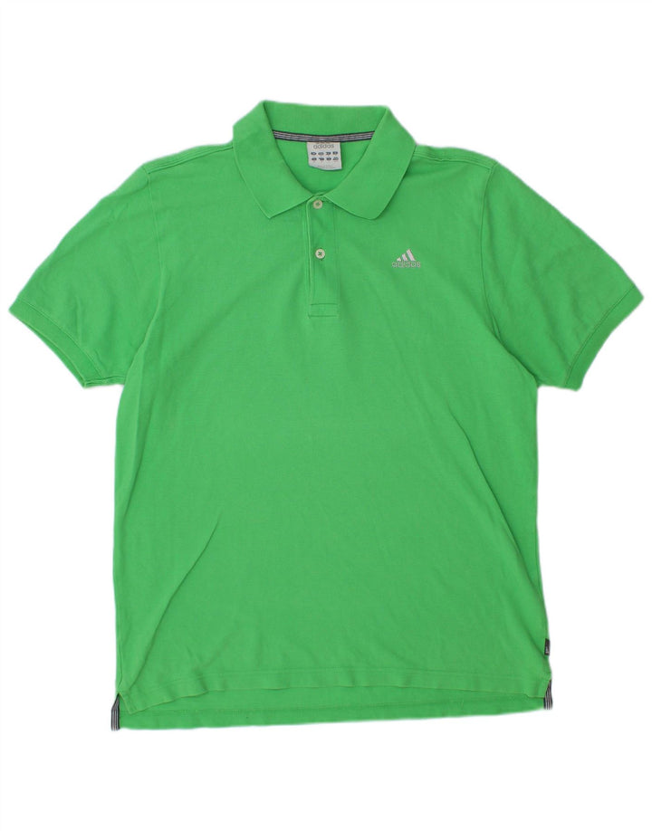 Polo ADIDAS da uomo in cotone verde medio