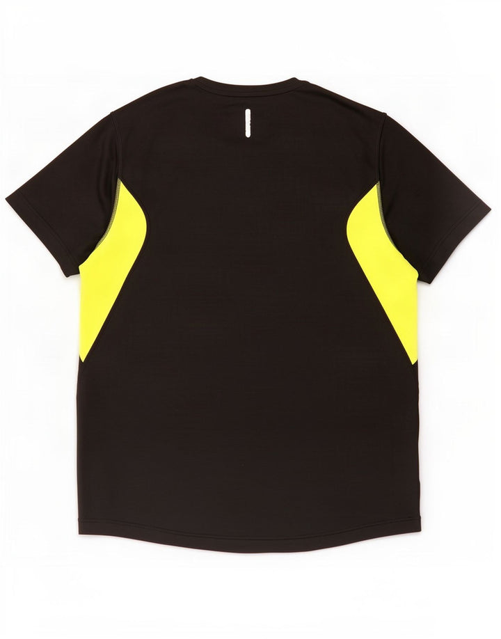 T-shirt Reebok da uomo Top medio nero in poliestere color block