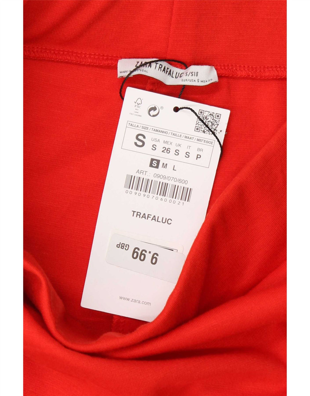 Gonna a tubino Trafaluc da donna Zara piccola W26 poliestere color block rosso