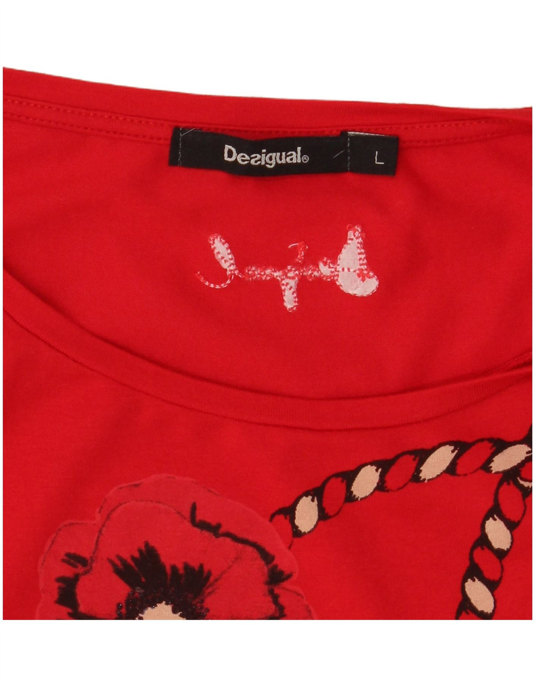 DESIGUAL Camicetta asimmetrica da donna Top UK 14 Grande rosso floreale