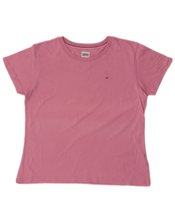 T-shirt da donna Tommy Hilfiger Top UK 14 grande cotone rosa