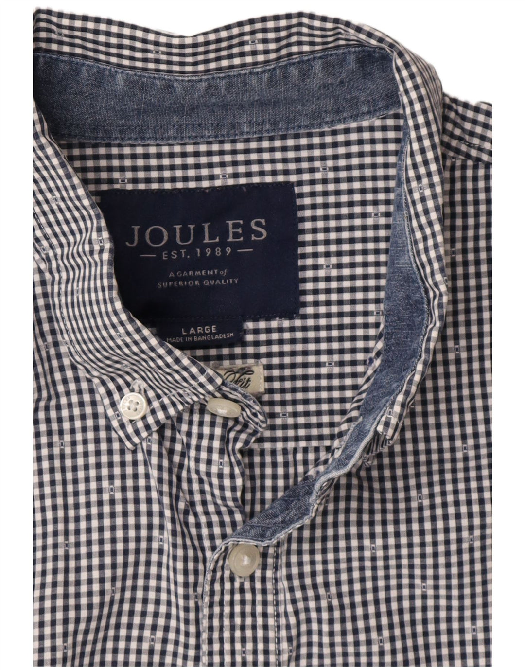 Camicia da uomo Joules grande a quadretti blu navy