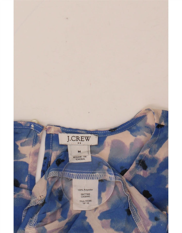 J. CREW Camicetta da donna con maniche a 3/4 Top UK 14 Poliestere floreale blu medio