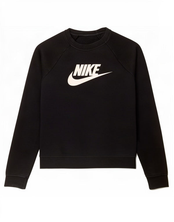 Felpa oversize con grafica Nike da donna UK 10 piccola in cotone nero