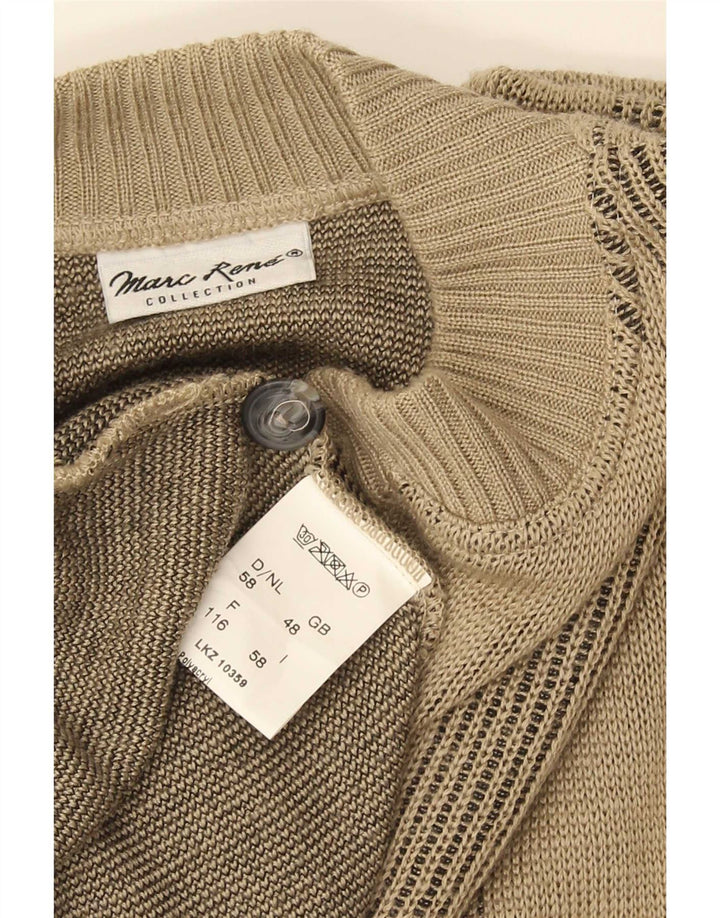 Maglione cardigan ampio da uomo Marc Rene IT 48 Beige medio geometrico