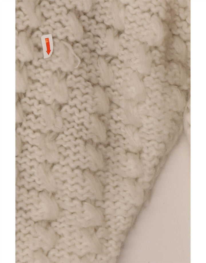 Maglione cardigan da donna VINTAGE UK 14 bianco medio