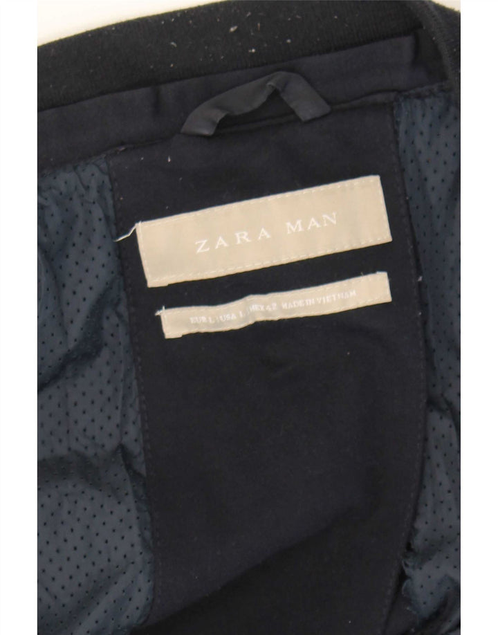 Giubbotto bomber da uomo Zara UK 40 Large blu navy color block
