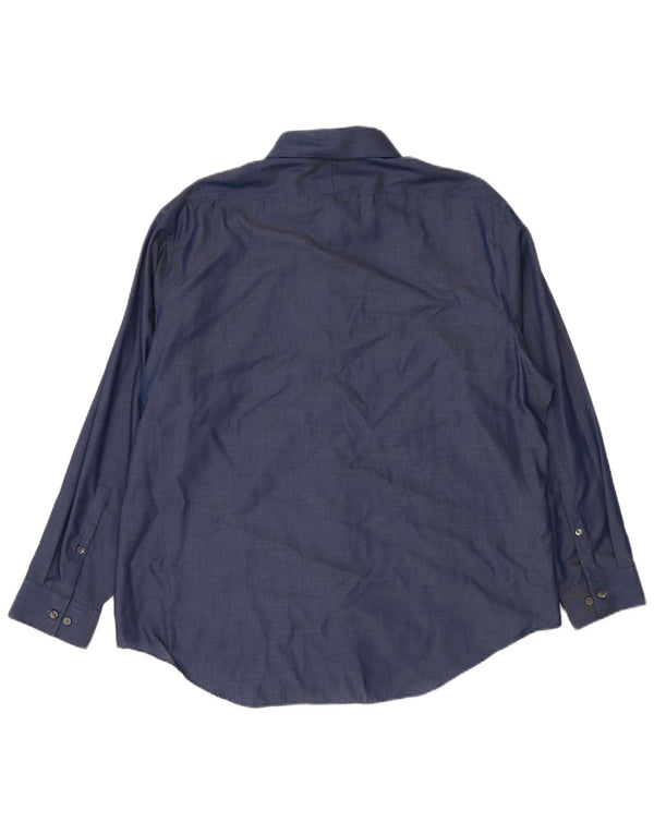 Camicia slim fit da uomo Calvin Klein taglia 17 1/2 XL cotone blu navy