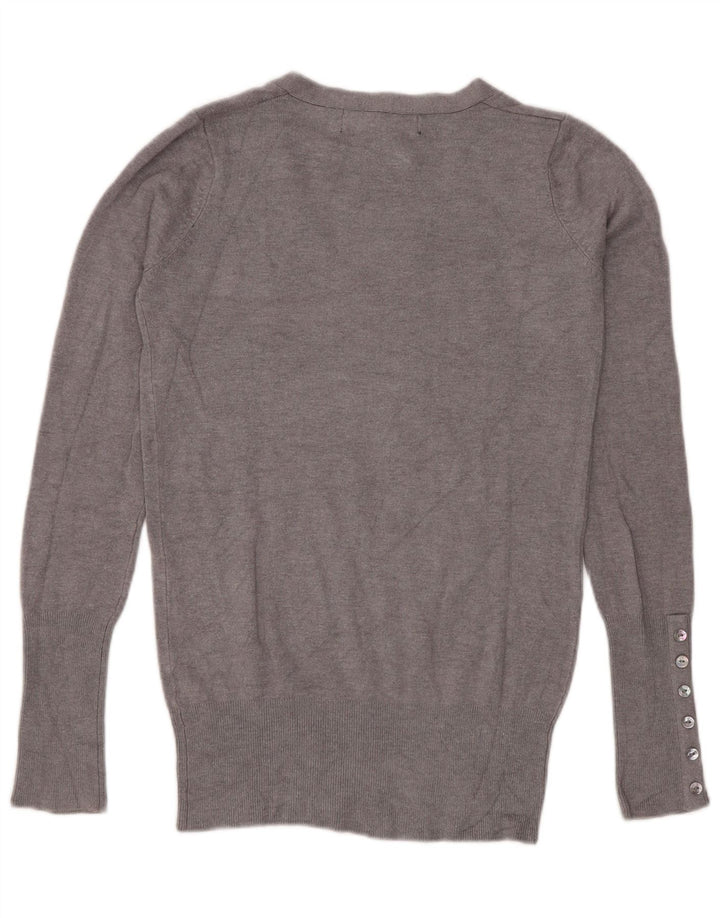 Maglione con scollo a V da donna Zara UK 10 piccolo grigio