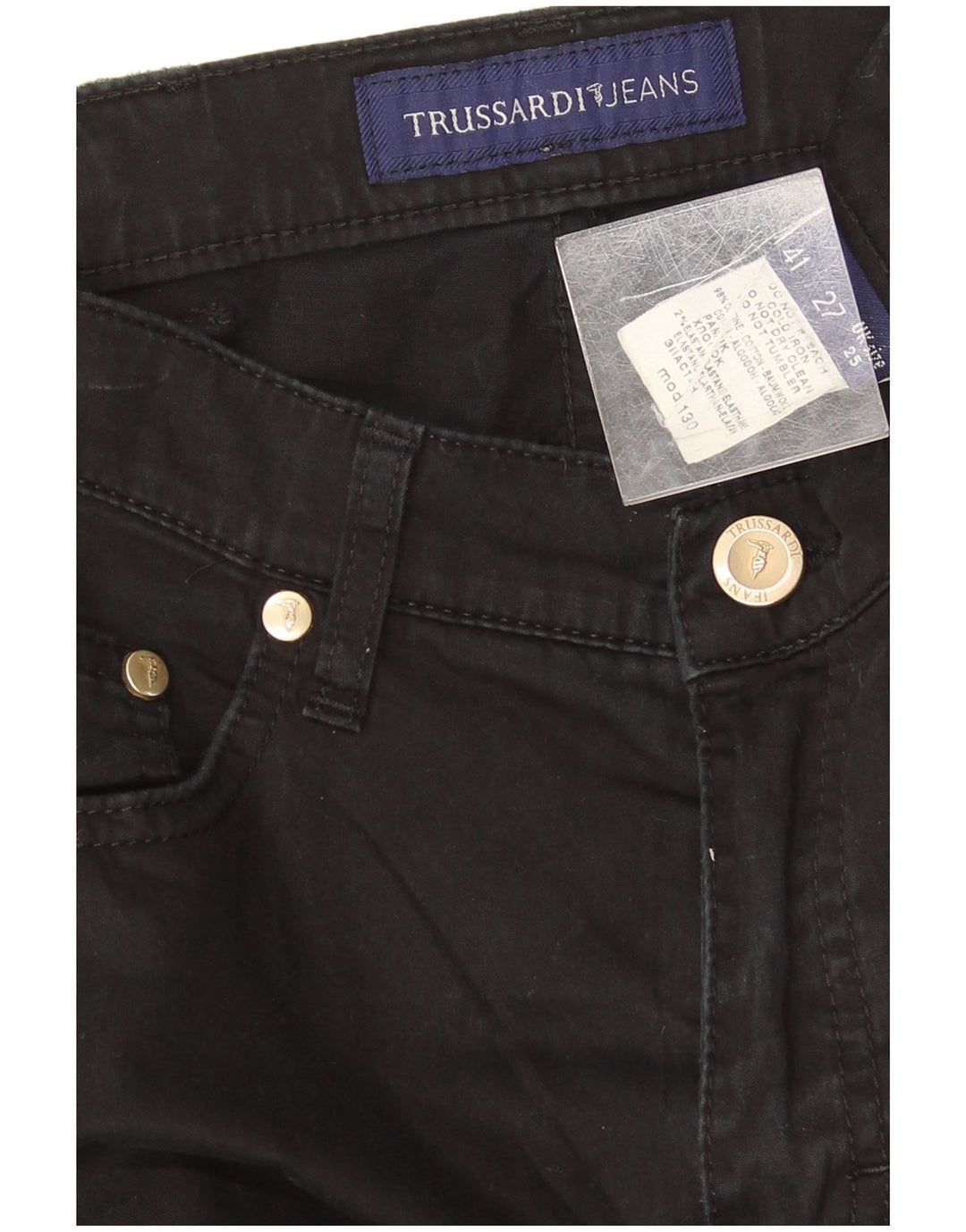 Jeans Straight Uomo Trussardi W25 L32 Cotone Nero