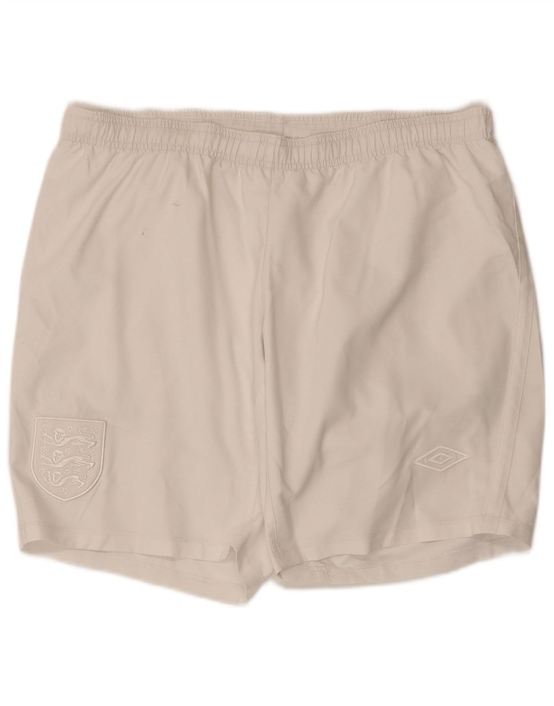 UMBRO Pantaloncini sportivi da uomo Inghilterra grandi poliestere bianco