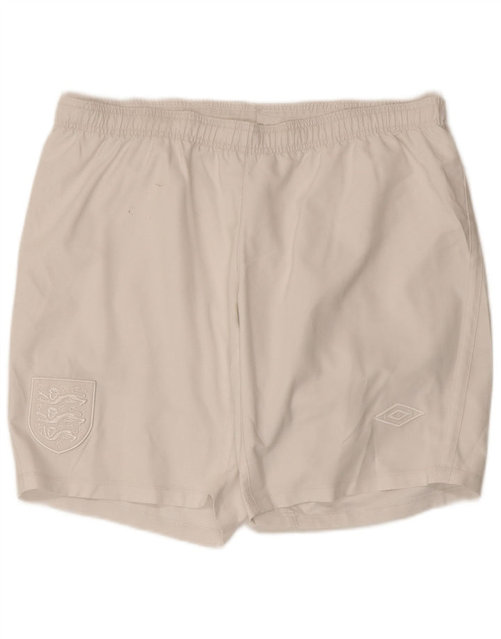 UMBRO Pantaloncini sportivi da uomo Inghilterra grandi poliestere bianco