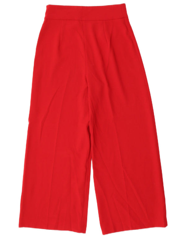 Pantaloni corti a gamba larga a vita alta da donna Zara piccoli W26 L25 rossi