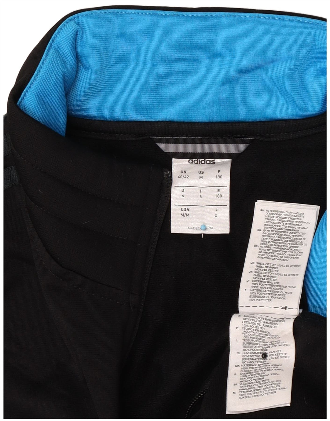 Giacca da tuta da uomo Adidas UK 40/42 Medium Nero Poliestere