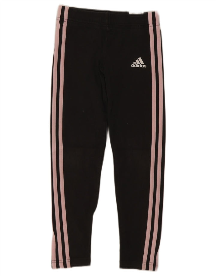 Leggings Adidas Bambina 9-10 Anni Cotone Grigio