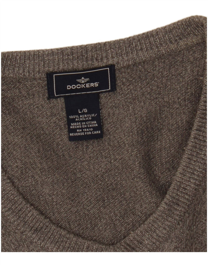 Maglione da uomo con scollo a V Dockers grande acrilico grigio
