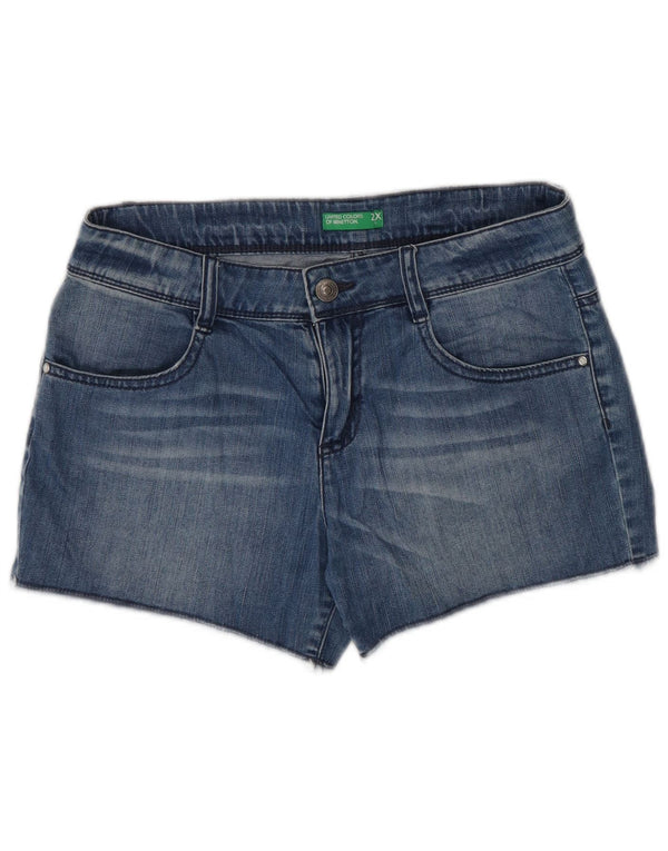 Pantaloncini di jeans per ragazze Benetton 11-12 anni 2XL W28 Blu Cotone