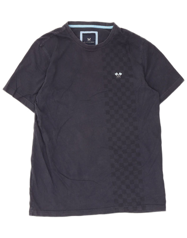 Crew Clothing T-shirt grafica da uomo Top in cotone geometrico medio blu navy