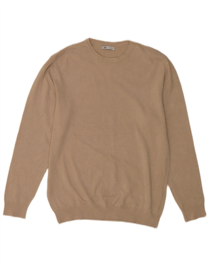 Maglione maglione girocollo da uomo Zara beige medio