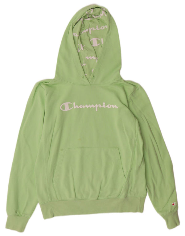Maglione con cappuccio grafico da donna CHAMPION UK 16 grande cotone verde