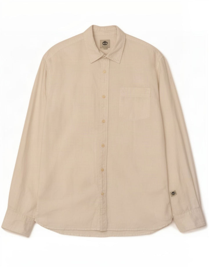 Camicia Timberland da uomo vestibilità regolare grande lino bianco