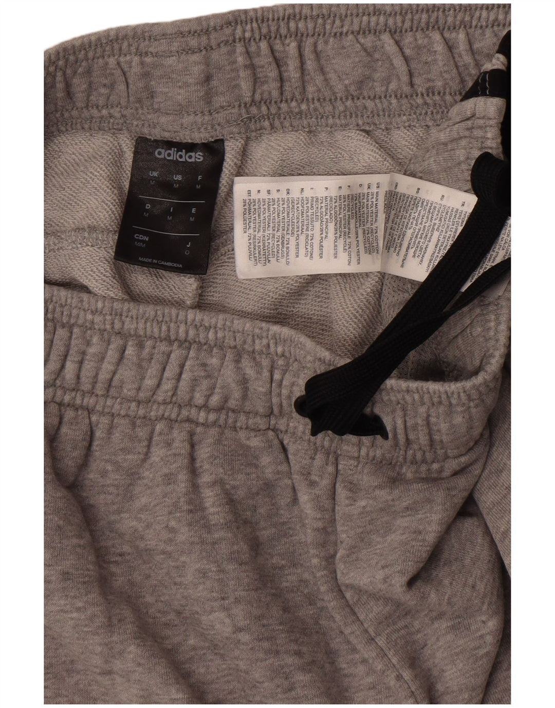 Pantaloncini sportivi da uomo Adidas in cotone grigio medio