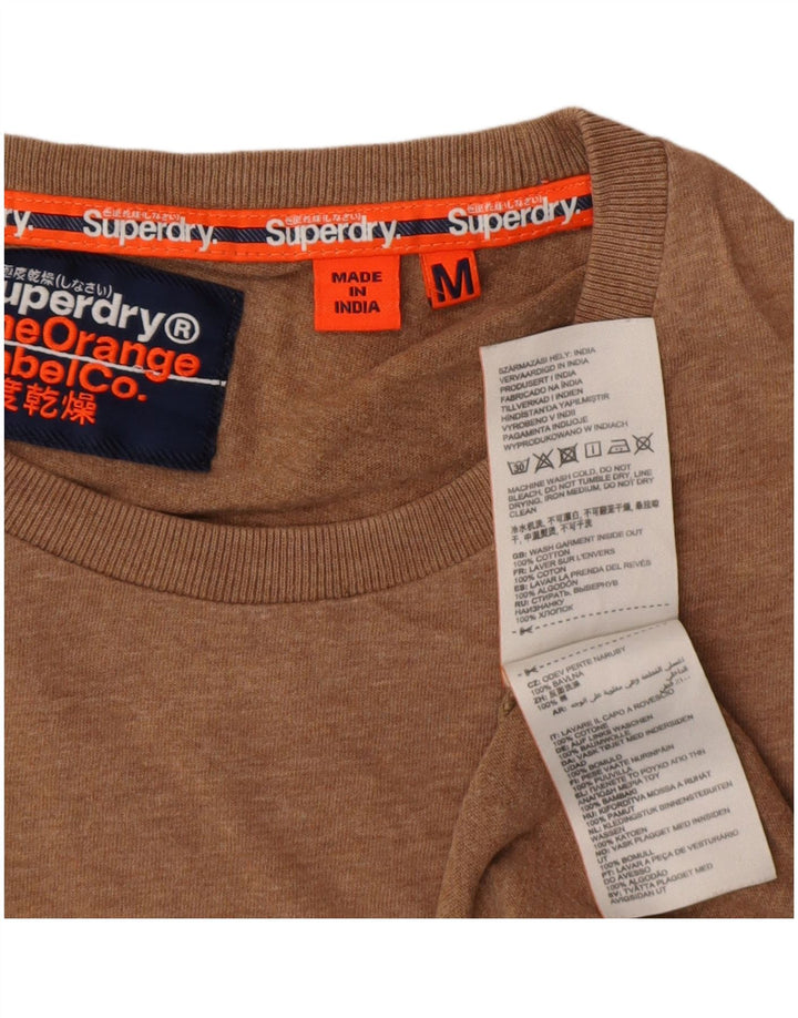 T-shirt da uomo Superdry Top in cotone marrone medio