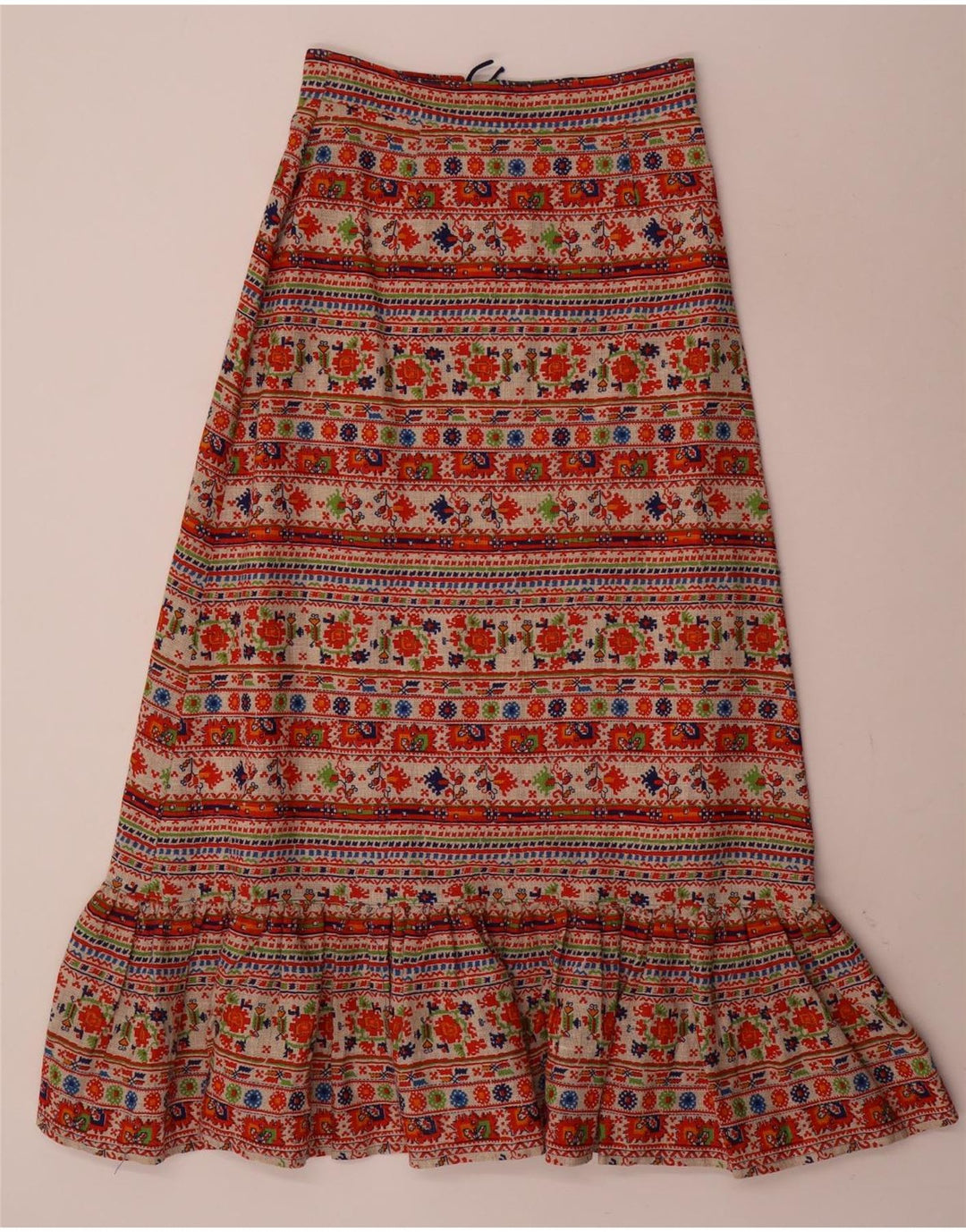Gonna lunga da donna vintage W28 media floreale multicolore