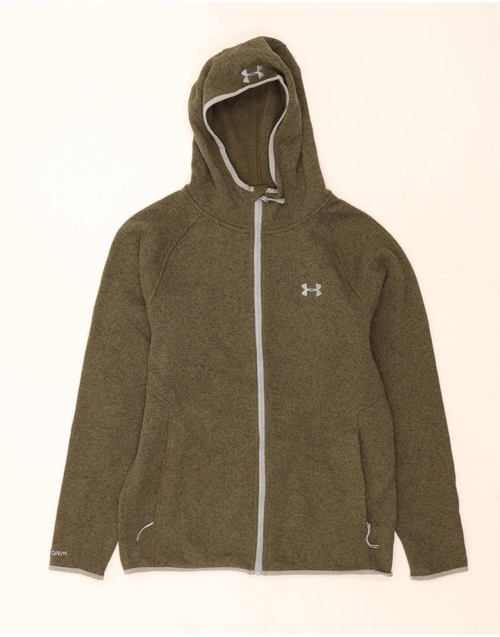 Felpa con cappuccio e zip da uomo Under Armour grande verde screziato