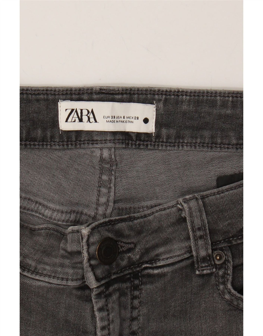 ZARA Womens Straight Jeans EU 38 Small W28 L26 Grey Cotton Vintage Zara and Second-Hand Zara from Messina Hembry 