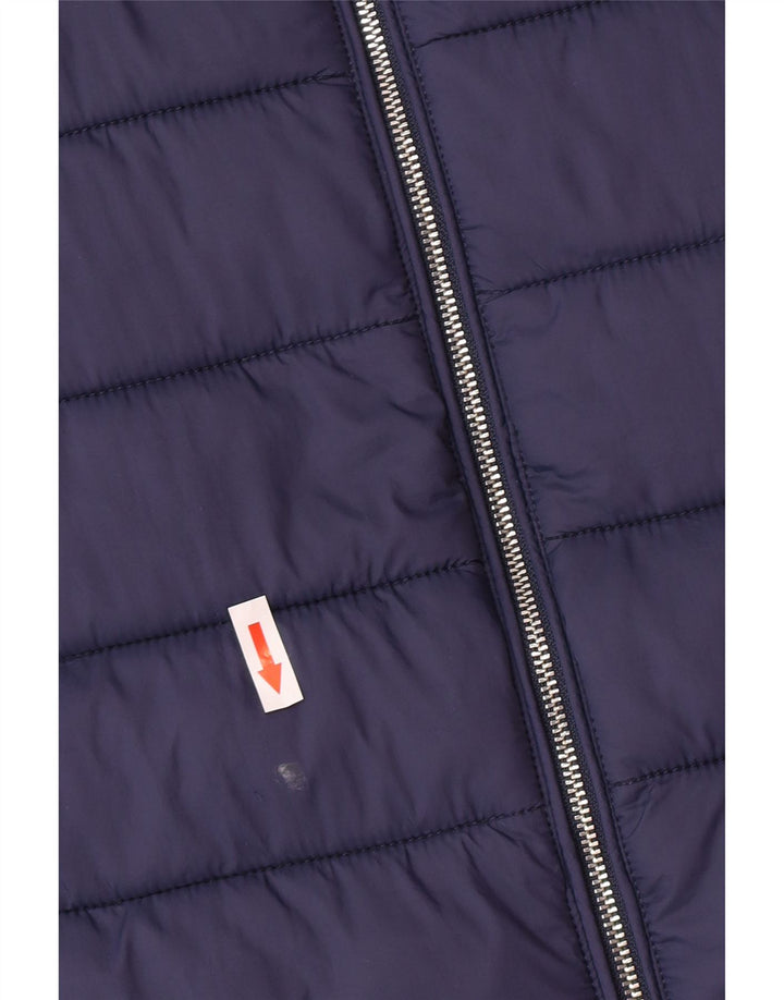Cappotto imbottito con cappuccio da donna Tommy Hilfiger UK 10 Small Blu Navy in poliammide