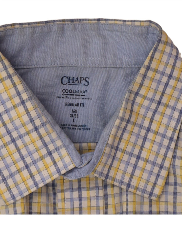 Camicia da uomo dalla vestibilità regolare Chaps taglia 16 1/2 grande in cotone a quadri multicolore