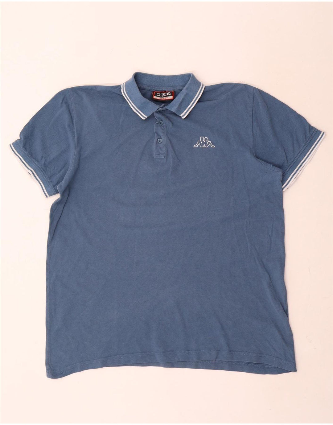 Polo Kappa Uomo Large in cotone a righe blu