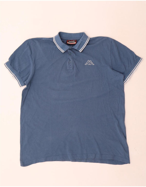 Polo Kappa Uomo Large in cotone a righe blu