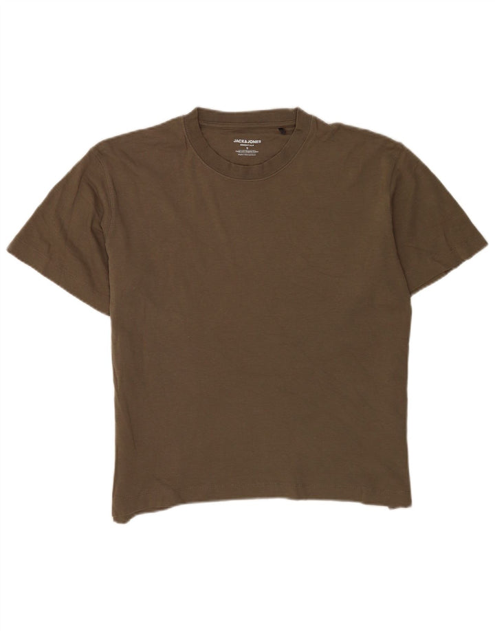 T-shirt da uomo Jack & Jones Top piccola in cotone kaki