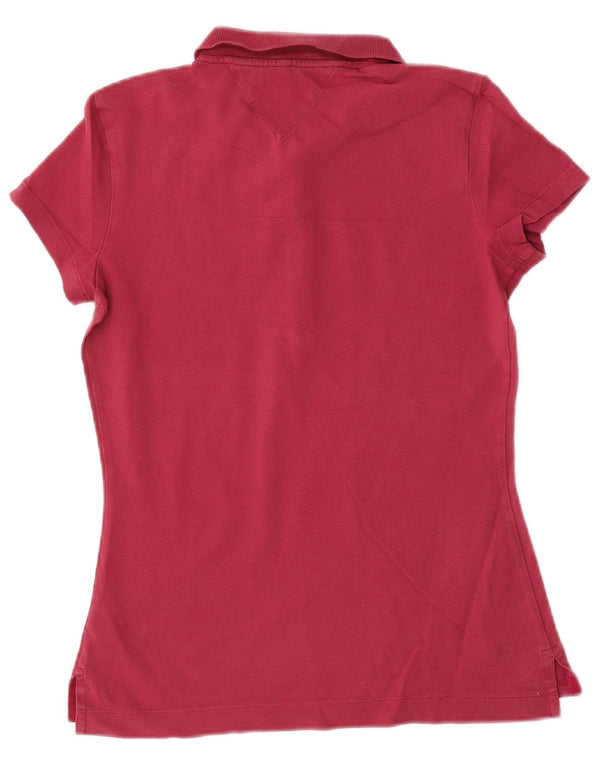 Polo da donna Tommy Hilfiger UK 12 rosso medio in cotone