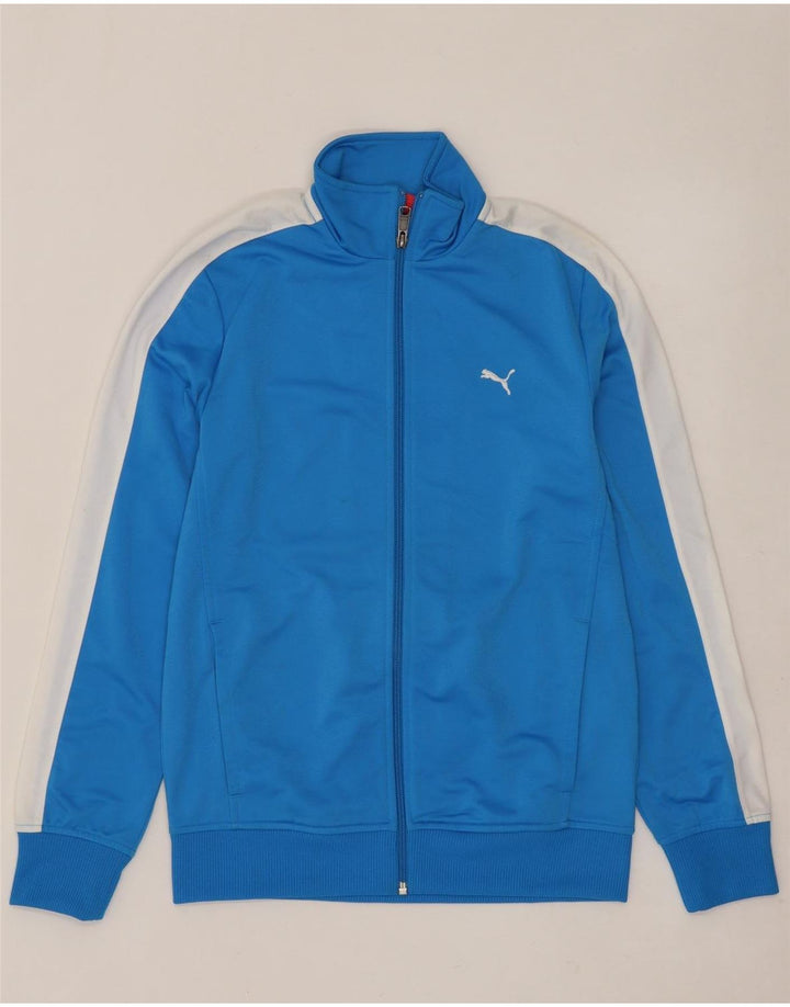 Giacca da tuta da ragazzo Puma 13-14 anni in poliestere color block blu