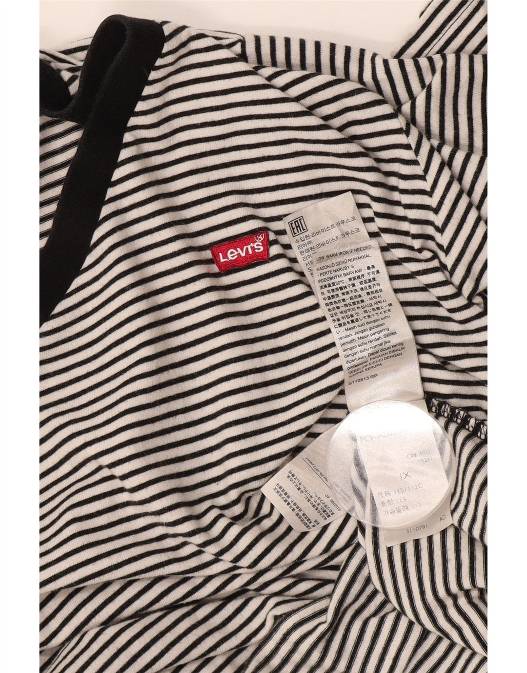 T-shirt da donna Levi's Top UK 18 XL cotone a righe nere