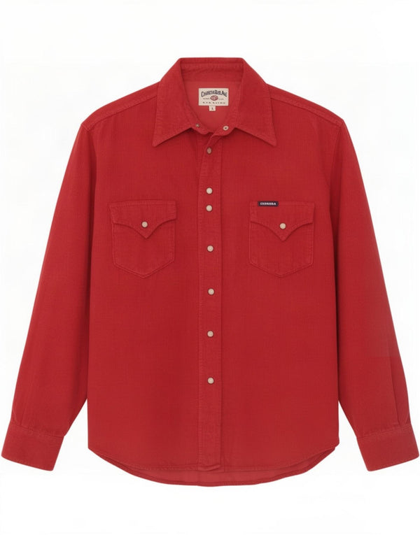 Camicia da donna in velluto a coste Carrera UK 16 grande cotone rosso