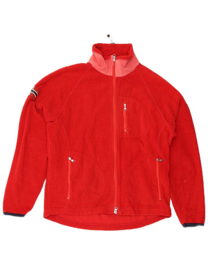 Giacca in pile da donna Napapijri UK 16 Large Rosso Poliestere